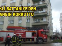 BAFRA'DA ELEKTRİKLİ BATTANİYE YANGINA SEBEP OLDU