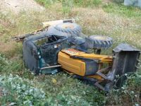 DOĞALGAZ KAZISI YAPAN İŞ MAKİNESİ DEVRİLDİ