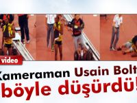 Kameraman Usain Bolt'u böyle düşürdü!