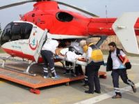 Kazada Yaralanan Şahıs Helikopterle Hastaneye Kaldırıldı