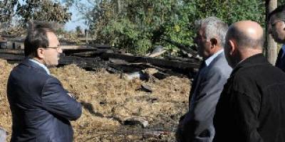 BAŞKAN ŞAHİN AHIRI YANAN VATANDAŞI ZİYARET ETTİ