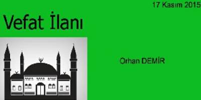 17 Kasım 2015 Bafra Vefat İlanı