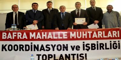 BAFRA KAYMAKAMI HALİS ARSLAN 26 MAHALLE MUHTARININ SORUNLARINI DİNLEDİ