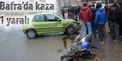 Bafra'da motosiklet kazası:1Yaralı