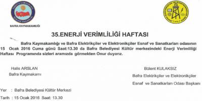 35. Enerji Verimliliği Haftasına Davet
