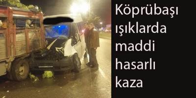 Kelem yüklü kamyona arkadan çarptı