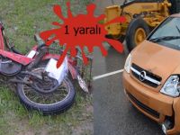 Bafra`da araç motosiklete çarptı : 1 yaralı