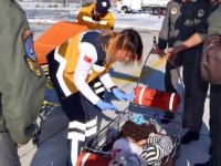 Hamile kadın Helikopter ile hastaneye yetişti