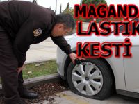Hastane otoparkında lastik kestiler