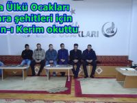 Bafra Ülkü Ocakları Ankara Şehitleri için Kuran-ı Kerim okuttu