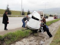 SATILIĞA ÇIKARDIĞI OTOMOBİLİYLE KAZA YAPTI