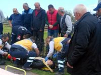 Motosikleti devrilen şahıs yaralandı