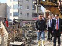 Kavak'da düğün salonu ve pazar yeri inşatları yükseliyor