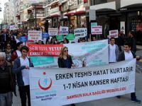 Samsun kanser için yürüdü