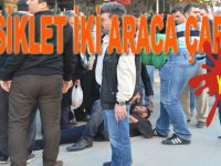 Hızını alamayan sürücü kaza yaptı