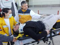 Samsun'da direkten düşen pazarcı hastanelik oldu