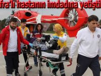 Bafra'da kalbi sıkışan hastanın imdadına ambulans helikopter yetişti