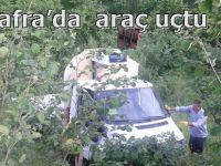 Kuşkayasında araç uçurumdan yuvarlandı