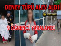 BAFRA'DA  BİLİM FUARINDA ISI MOTORU ALEV ALDI: 9 ÖĞRENCİ YARALI