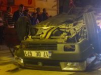 Alkollü sürücü takla attı