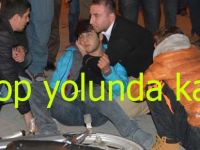 Kamyon Motosiklete çarptı 2 yaralı