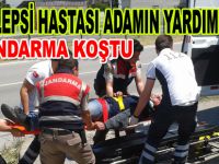 Bafra`da nöbet geçiren adama jandarma yardım etti