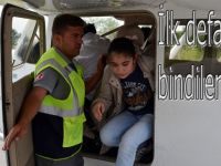 İlk defa uçağa bindiler