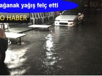 Sağanak yağış Bafra'yı vurdu