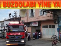 Bafra`da buzdolabı yangın çıkardı