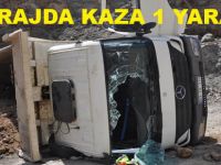 Barajda Kamyon devrildi 1 yaralı