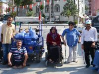 Engelli vatandaştan mavi kapak