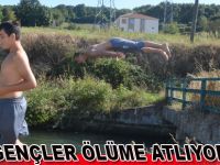 Bafra`da gençler ölüme atlıyor