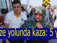 Cenazeye giden araç kaza yaptı 5 yaralı