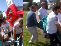 Yanan hastanın imdadına ambulans helikopter yetişti