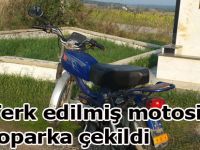 Yolda terk edilen motosiklet otoparka çekildi