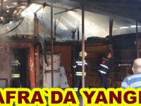 Bafra`da depoda çıkan yangın korkuttu