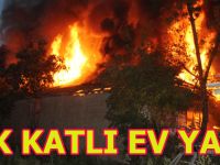 Bafra'da ev cayır cayır yandı