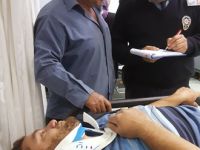 Canik'de çatıdan kişi yaralandı