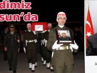 Şehidin cenazesi Samsun'a geldi