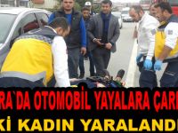 Bafra`da otomobil iki yayaya çarptı