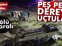 İki otomobil peş peşe dereye uçtu: 3 ölü, 8 yaralı