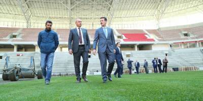 Başkanlar yeni stadı inceledi