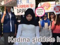 Bafralı öğrenciler kadına şiddete hayır dedi