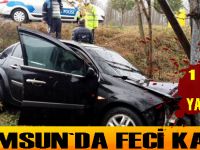 Samsun'da otomobil şarampole yuvarlandı: 1 ölü, 3 yaralı