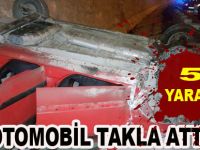Samsun'da otomobil takla attı: 5 yaralı