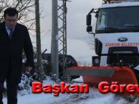 Kar yağdı Atakum'da mesai başladı