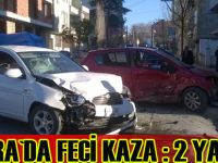 İki otomobil çarpıştı : 2 yaralı