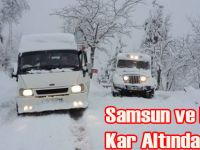 Samsun ve İlçelerinden Kar durumu