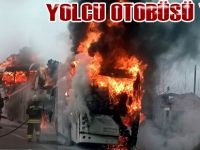 Otobüs çayır çayır yandı