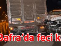 Bafra'da Genç Sürücü Kamyona Arkadan Çarptı